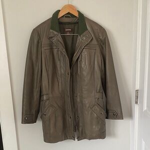 Danier Men's Military Green Leather Coat